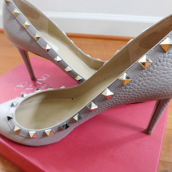 VALENTINO ROCKSTUD PUMPS LEATHER POUDRE - Picture 6 of 6